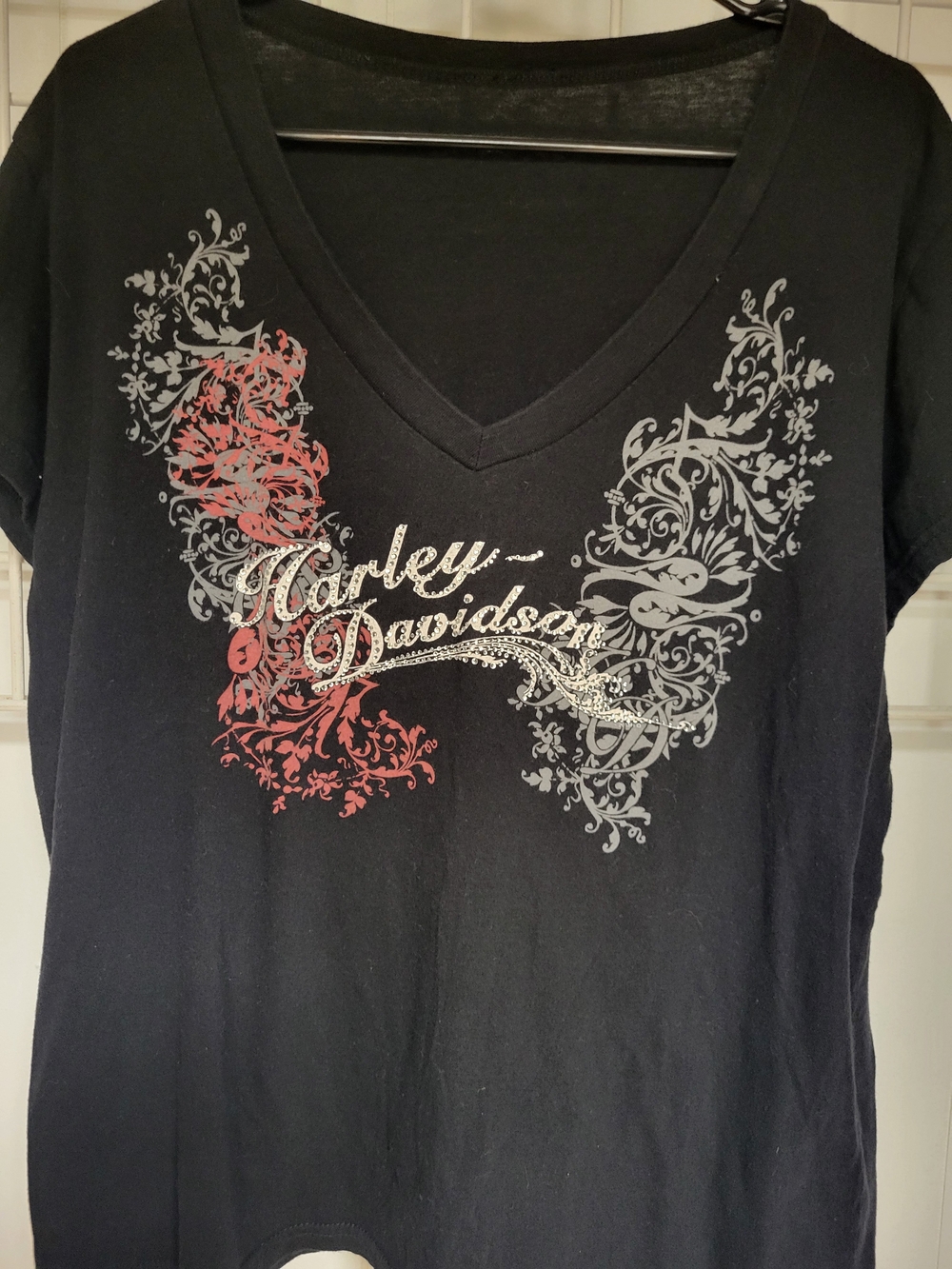Harley-Davidson Black V-Neck Dalton, Ga, L